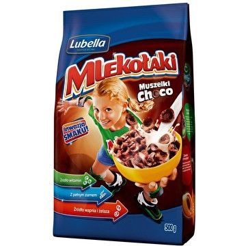 LUBELLA MLEKOLAKI PLATKI MUSZELKI CZEKOLADOWE 500G\1szt