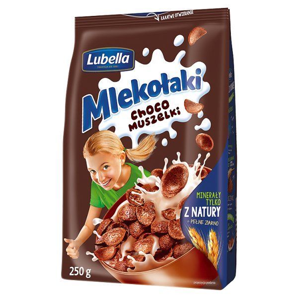 LUBELLA MLEKOLAKI PLATKI MUSZELKI CZEKOLADOWE 250G\1szt