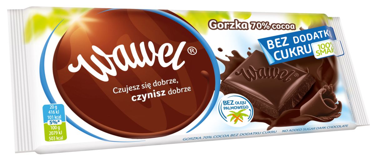 WAWEL CZEKOLADA BEZ CUKRU GORZKA 90G\1szt