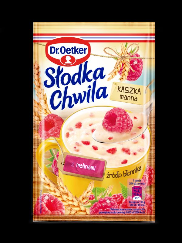 DR OETKER SLODKA CHWILA KASZKA MANNA MALINOWA 49G\1szt