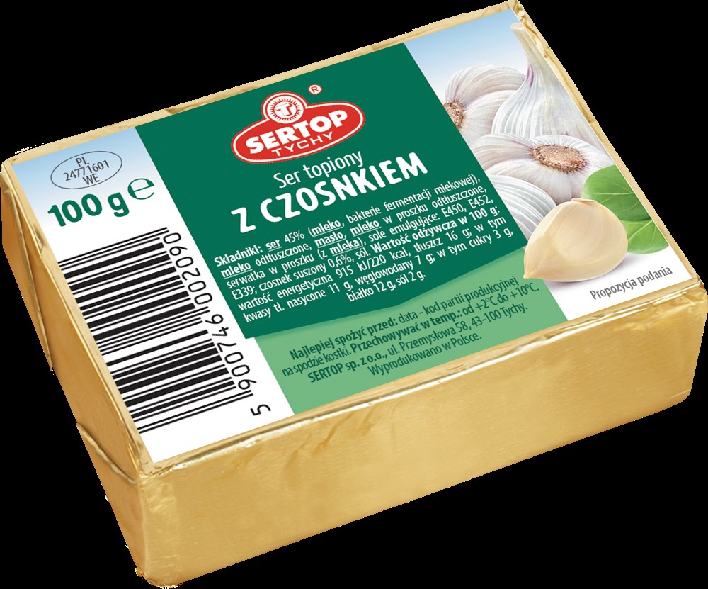 SERTOP SER TOPIONY Z CZOSNKIEM KOSTKA 100G/10 SZT