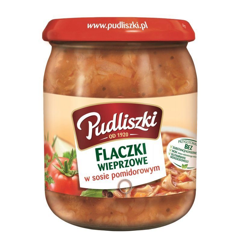 PUDLISZKI FLACZKI WIEPRZOWE W SOSIE POMIDOROWYM 500G\1szt