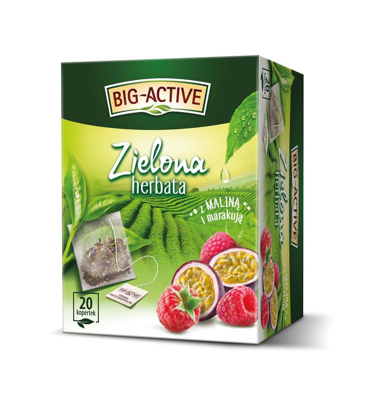 BIG ACTIVE HERBATA ZIELONA MALINA MARAKUJA 20KOP\1szt