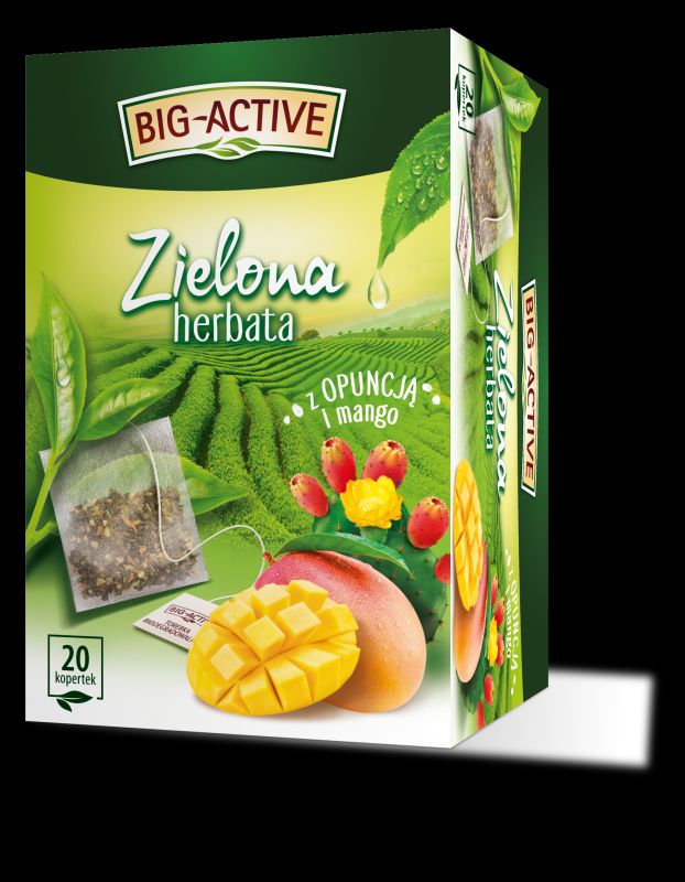 BIG ACTIVE HERBATA ZIELONA OPUNCJA MANGO 20KOP\1szt