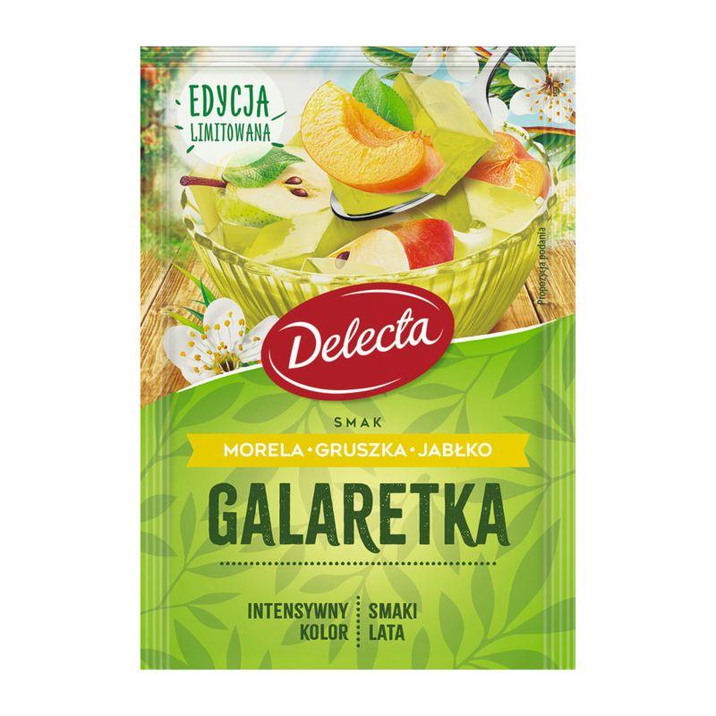 GALARETKA DELECTA SMAK MORELA GRUSZKA JABLKO 50G