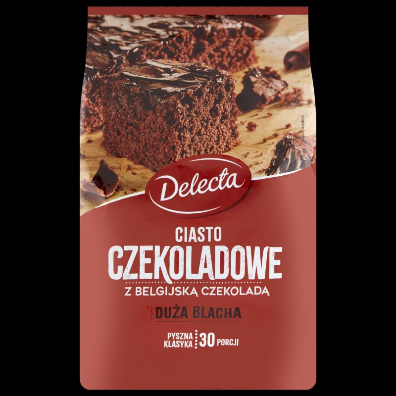 DELECTA CIASTO DUZA BLACHA CZEKOLADOWE 670G/6 SZT