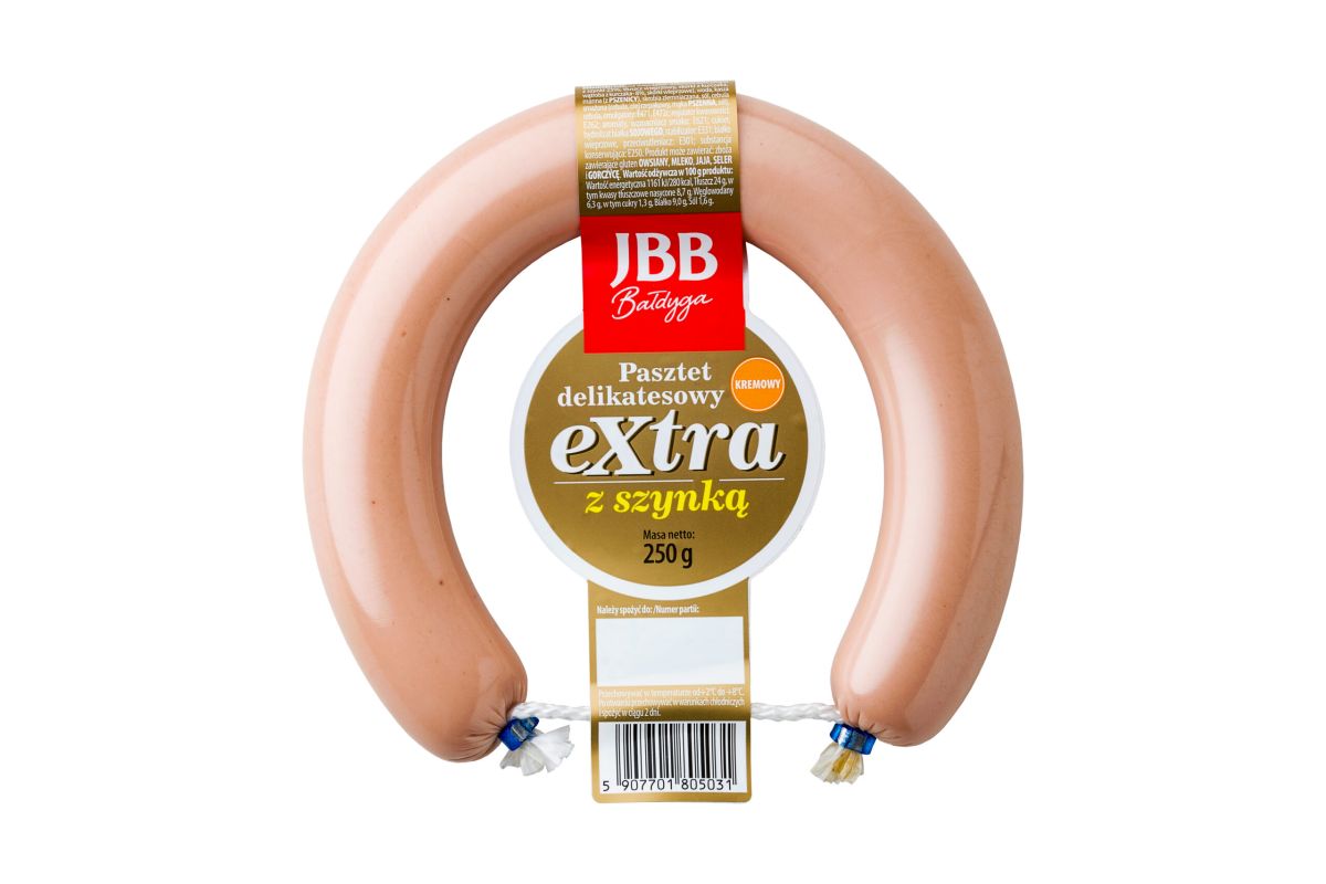 JBB PASZTET DELIKATESOWY EXTRA Z SZYNKA 250G/10SZT